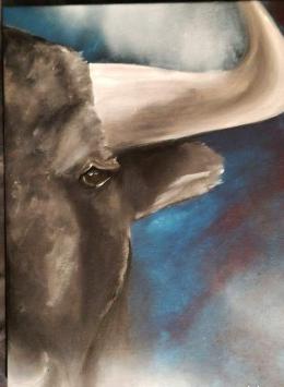 Tableau taureau peinture sur toile